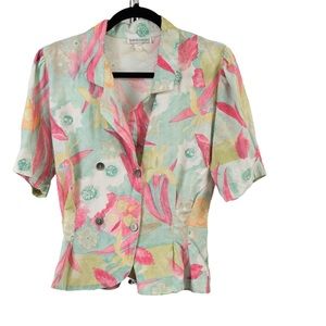 Vintage Lew Magram multicolored blouse size S